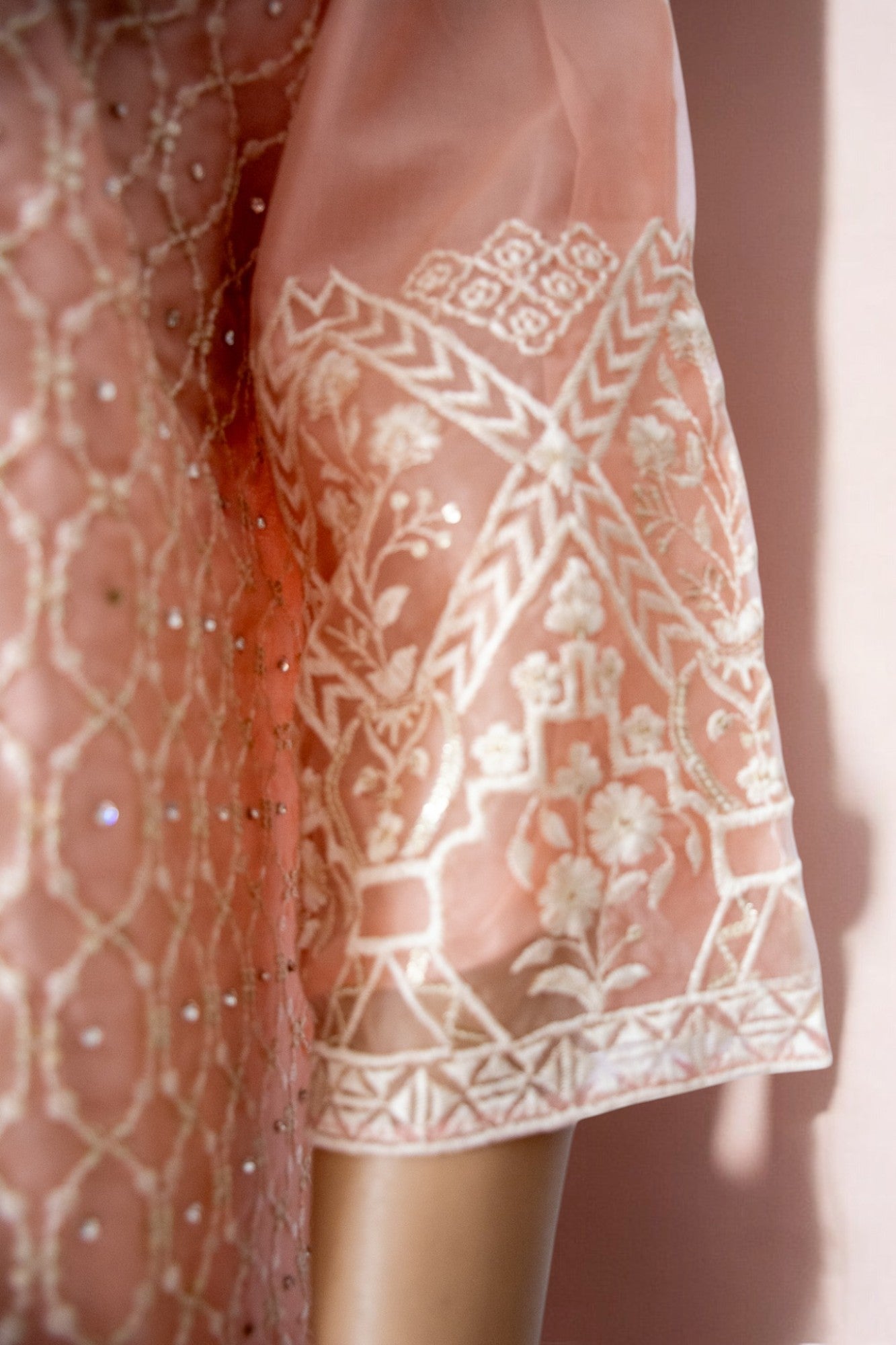 HUSNARA Georgette with Exclusive Zari, Thread and Sequence Embroidery Work Bottom & Inner Dress