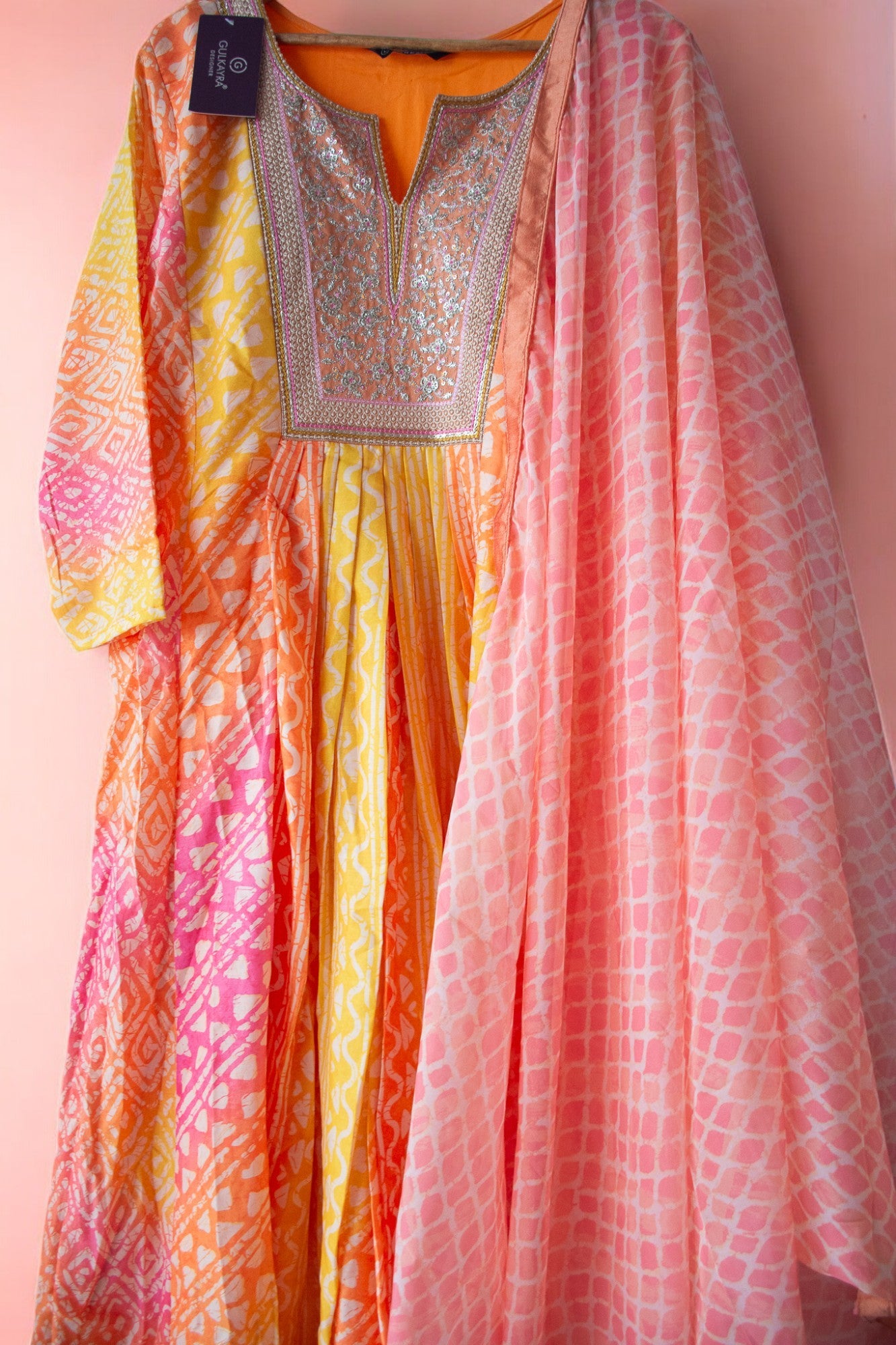 Gulkayra Designer Real Muslin Digital Print Gown with Dupatta