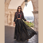 Luxe Embroidered Gown with Floral Jacket