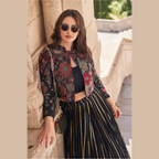 Luxe Embroidered Gown with Floral Jacket