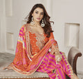 Gulzar Phool Zari Cream Embroidered Chinon Kurta Set