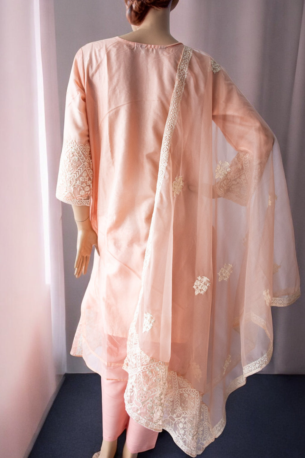 HUSNARA Georgette with Exclusive Zari, Thread  and Sequence Embroidery Work  Bottom & Inner Dress