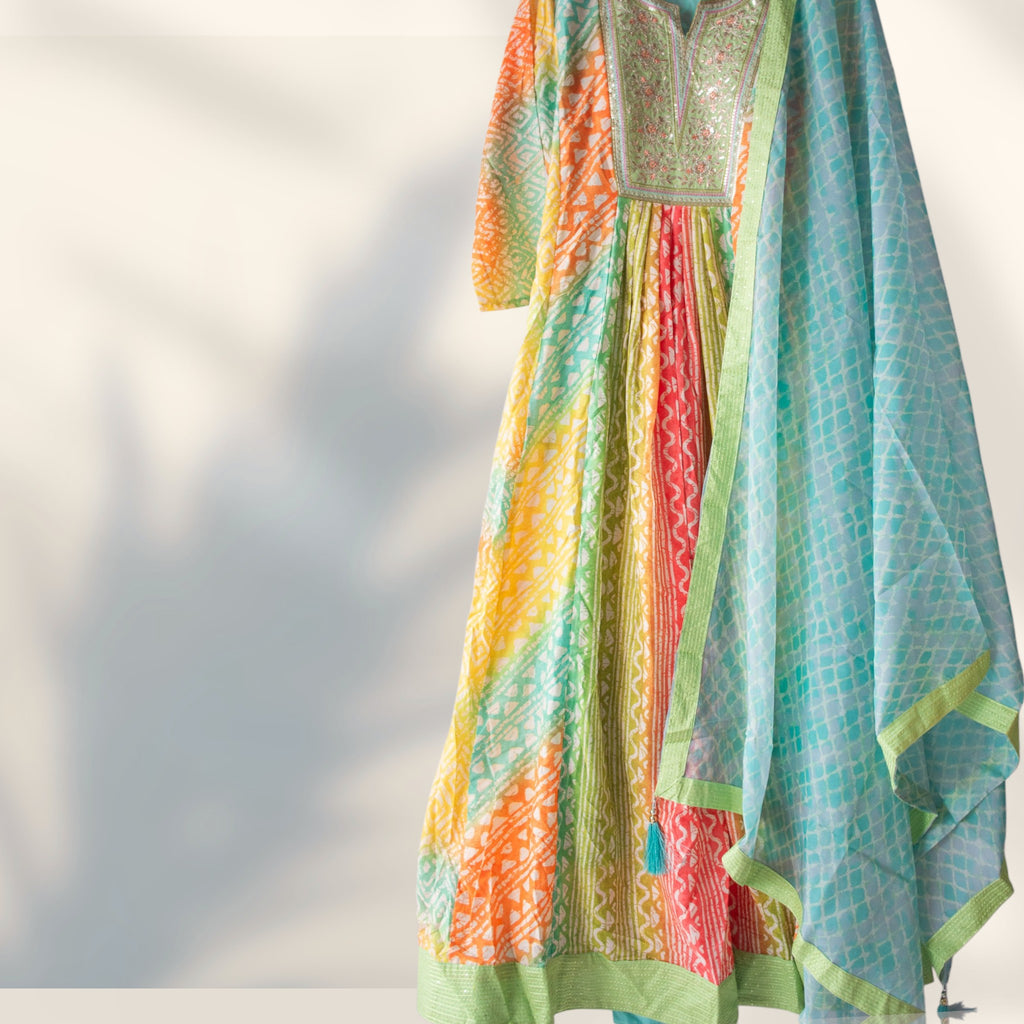 Gulkayra Designer Real Muslin Digital Print Gown with Dupatta