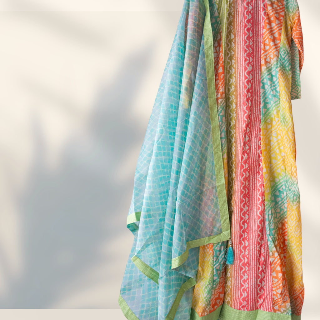 Gulkayra Designer Real Muslin Digital Print Gown with Dupatta