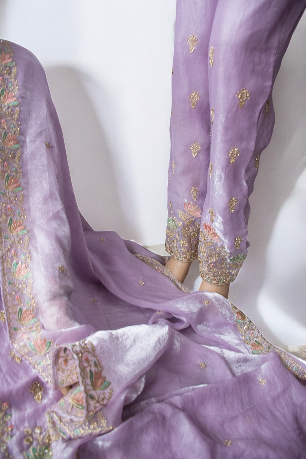 Canton Georgette with Exclusive Zari, Thread & Embroidery Dress