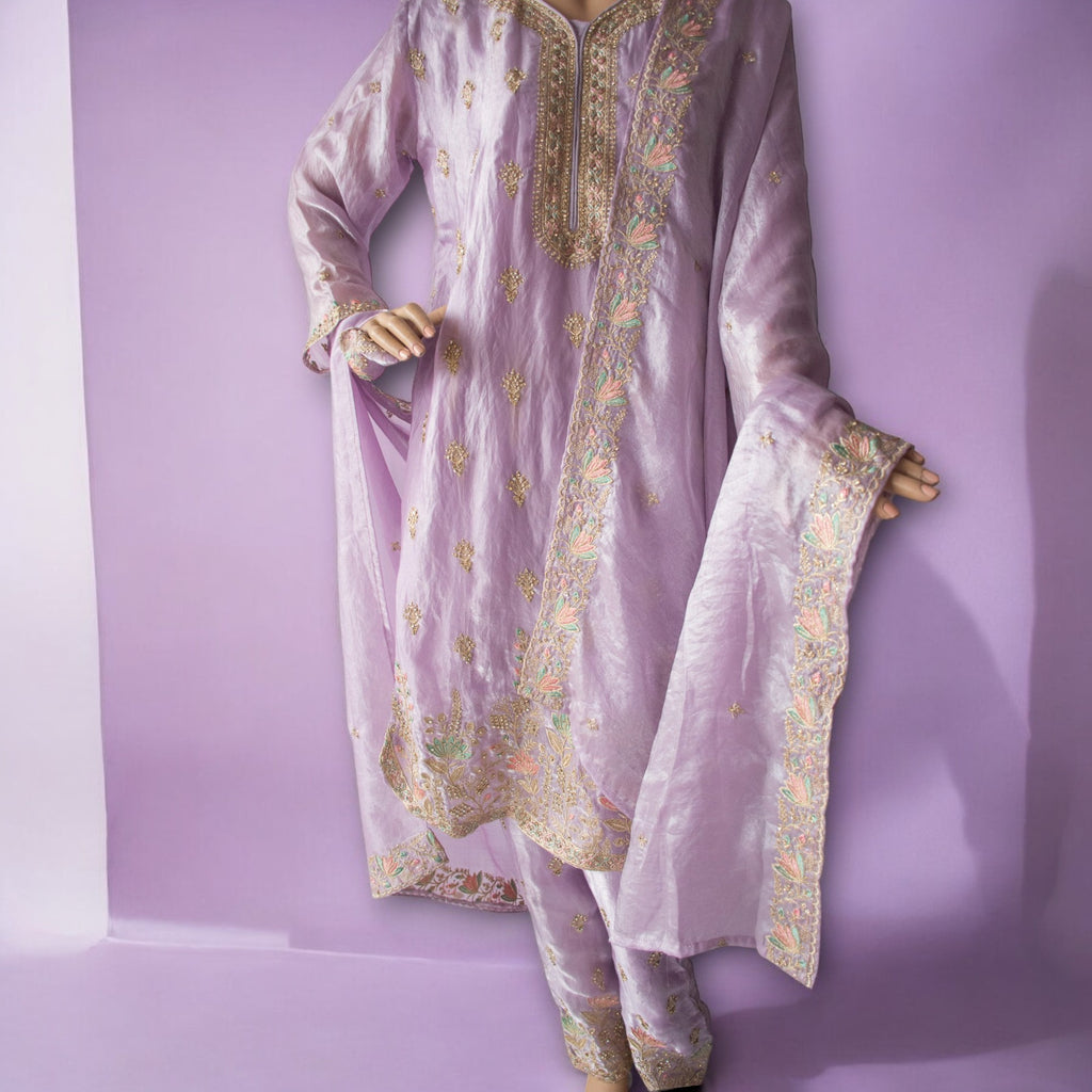 Canton Georgette with Exclusive Zari, Thread & Embroidery Dress