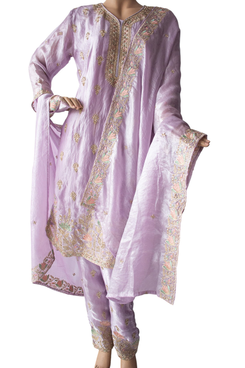 Canton Georgette with Exclusive Zari, Thread & Embroidery Dress