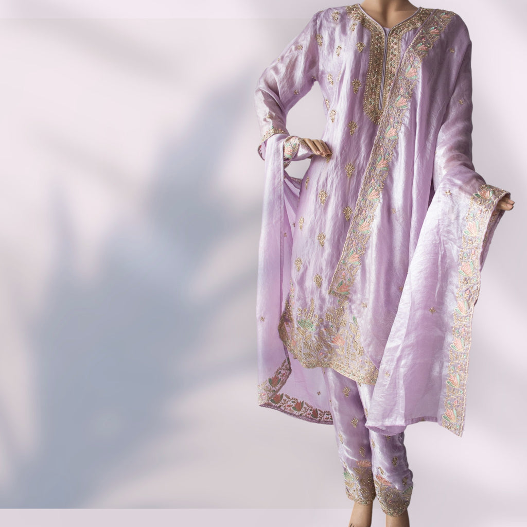 Canton Georgette with Exclusive Zari, Thread & Embroidery Dress