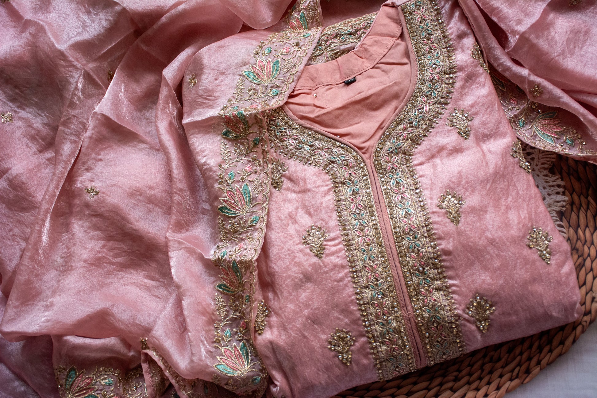 Canton Georgette with Exclusive Zari, Thread & Embroidery Dress