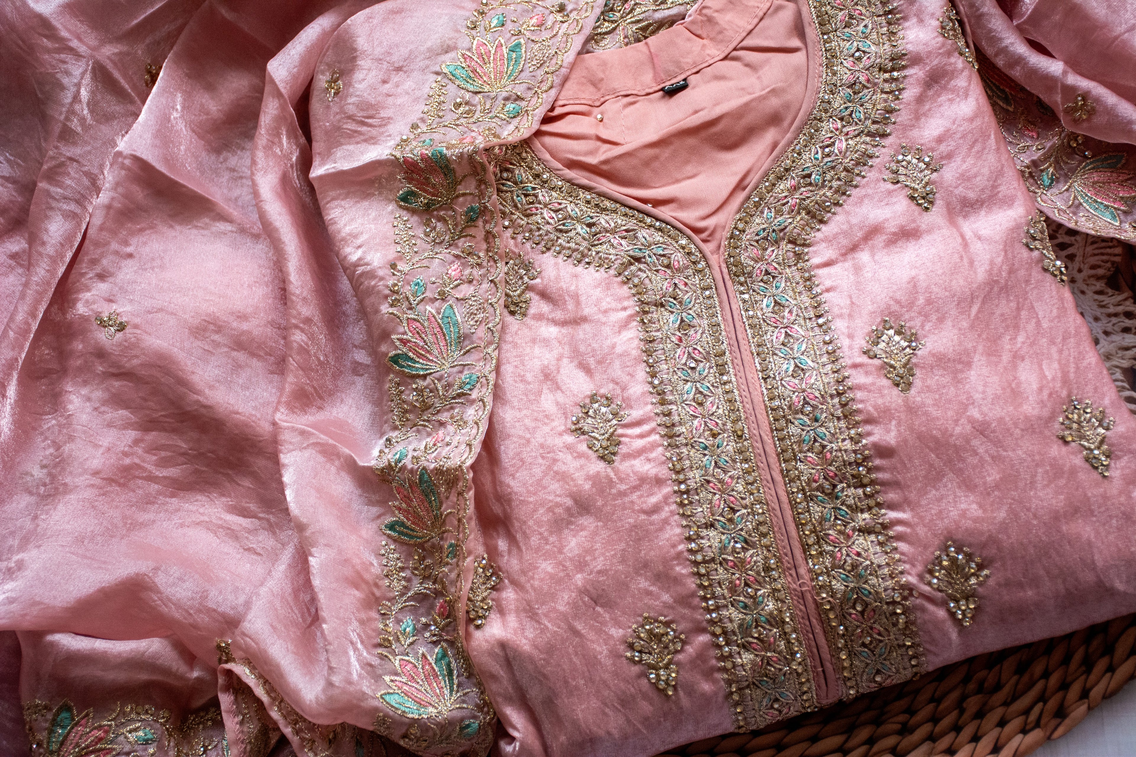 Canton Georgette with Exclusive Zari, Thread & Embroidery Dress