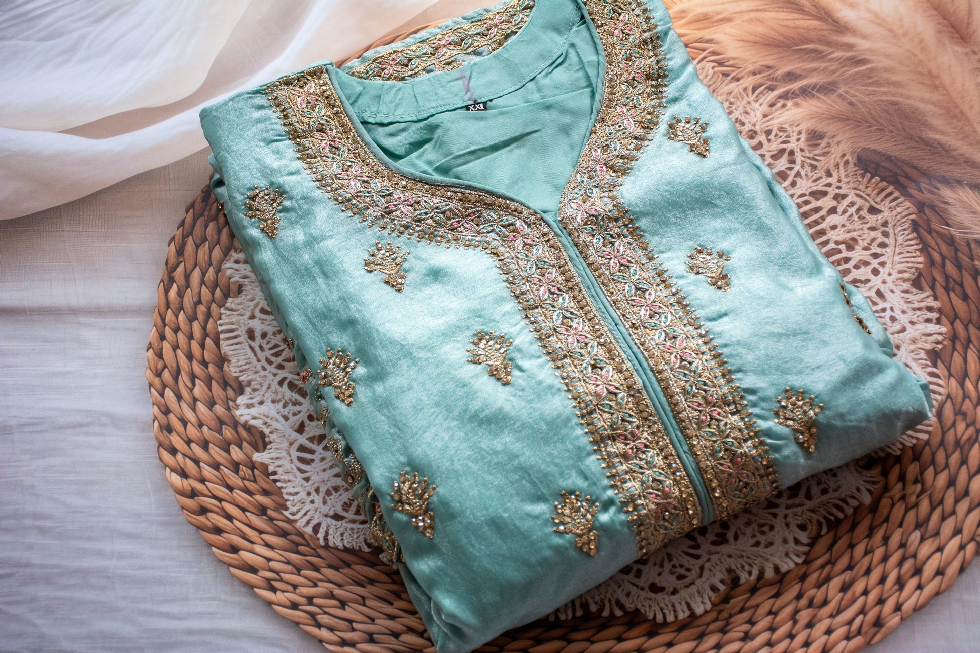 Canton Georgette with Exclusive Zari, Thread & Embroidery Dress