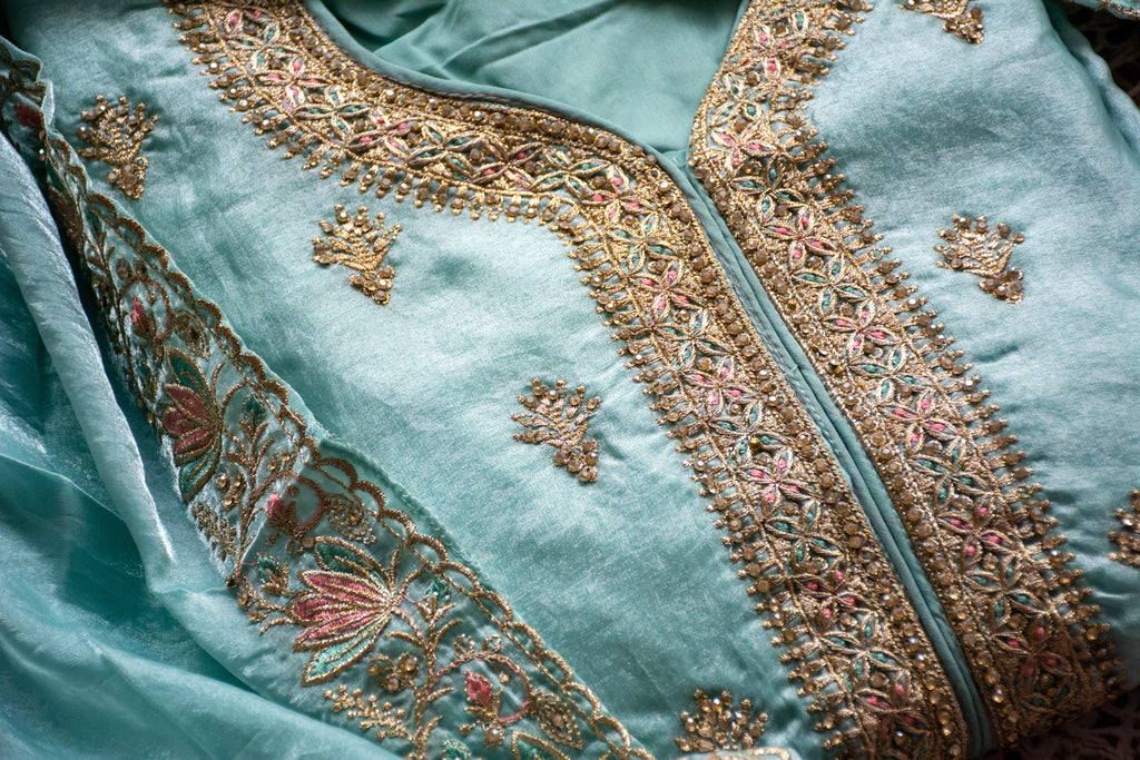 Canton Georgette with Exclusive Zari, Thread & Embroidery Dress