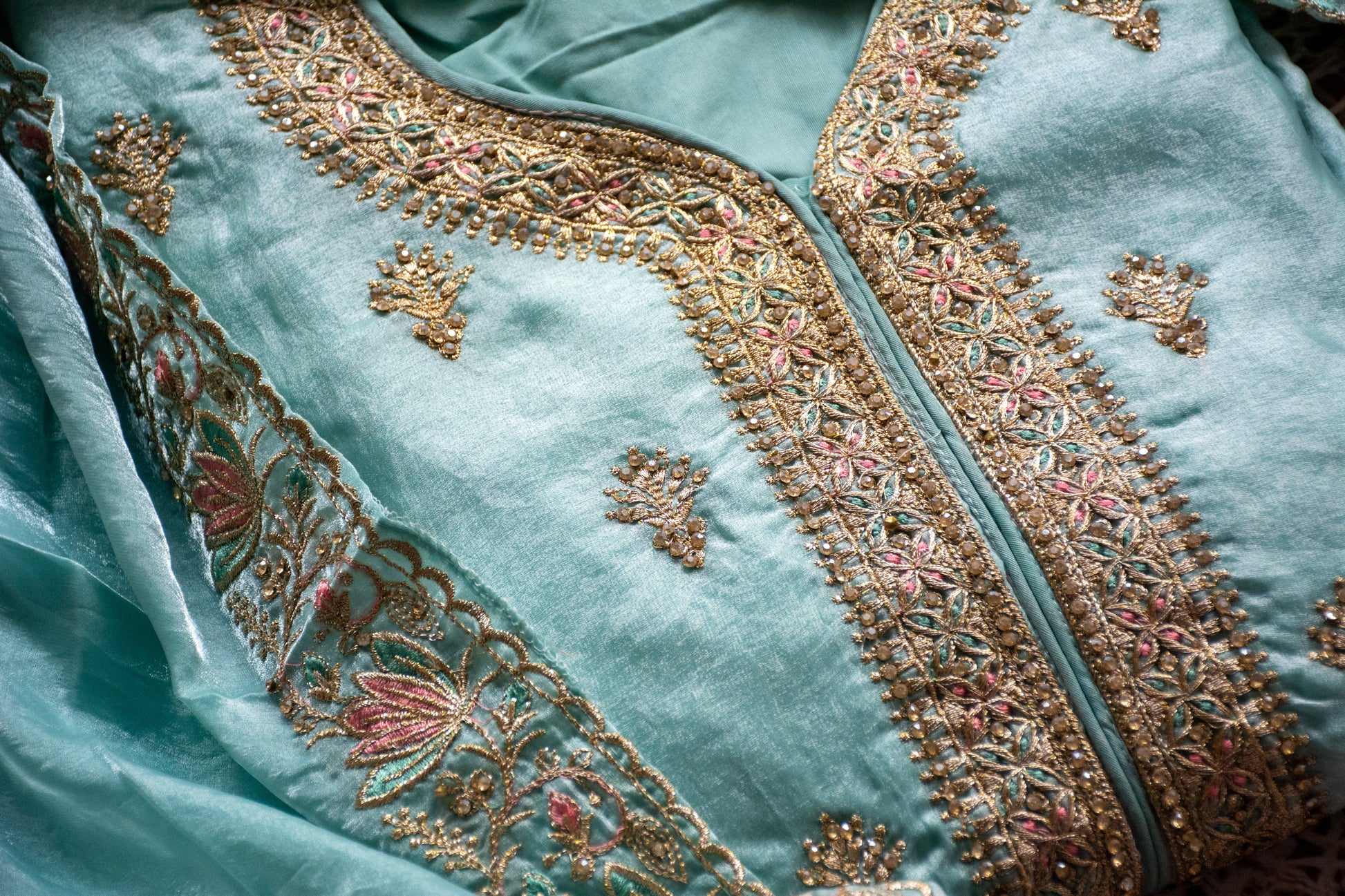 Canton Georgette with Exclusive Zari, Thread & Embroidery Dress