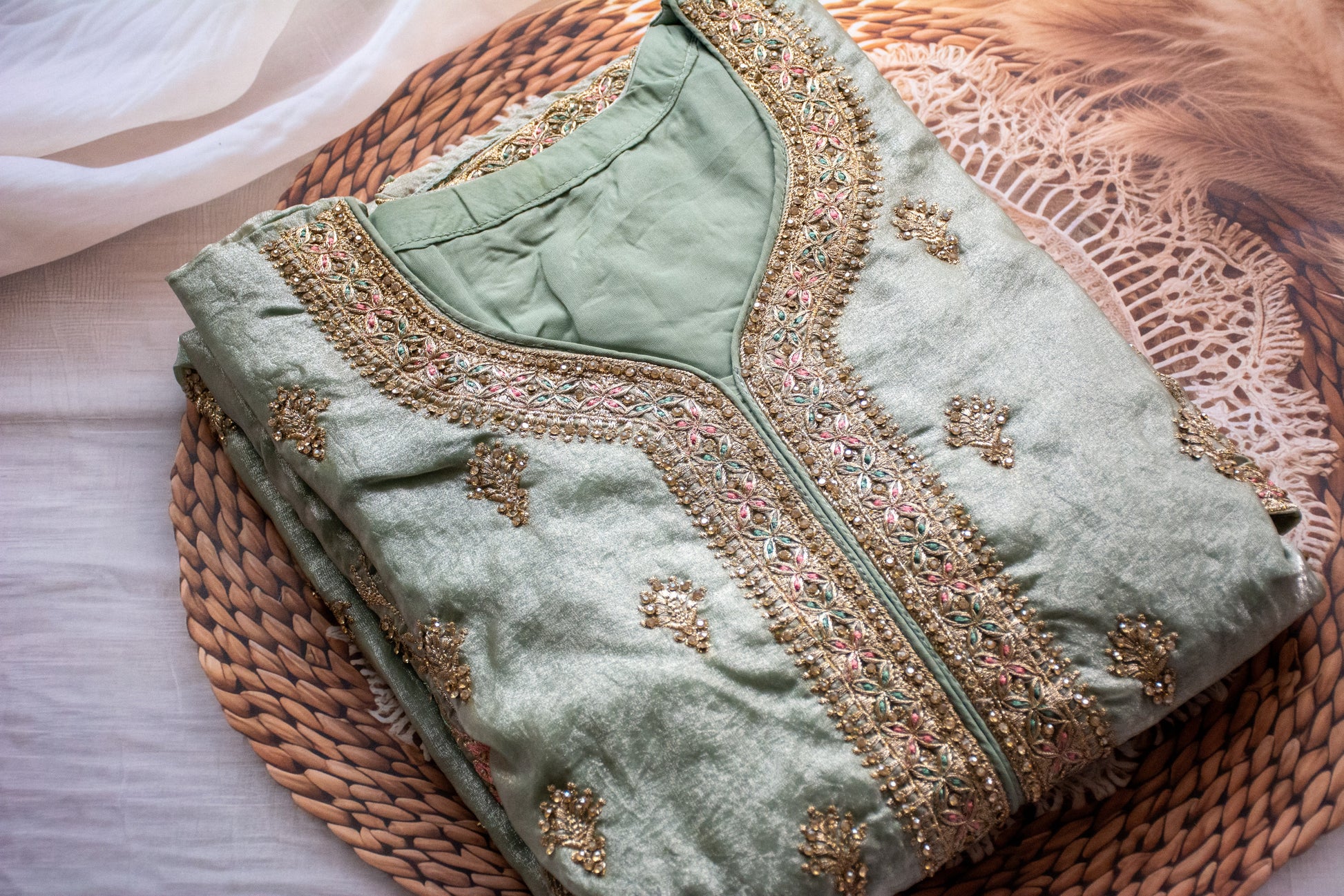 Canton Georgette with Exclusive Zari, Thread & Embroidery Dress