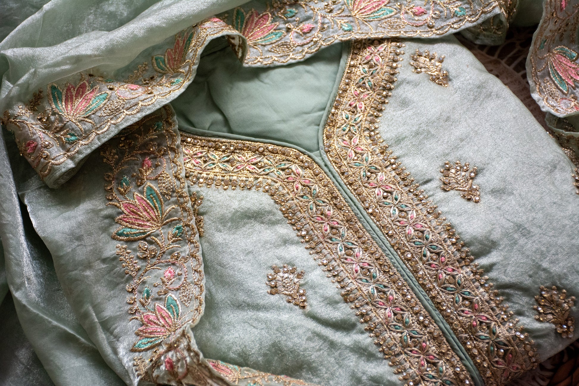 Canton Georgette with Exclusive Zari, Thread & Embroidery Dress