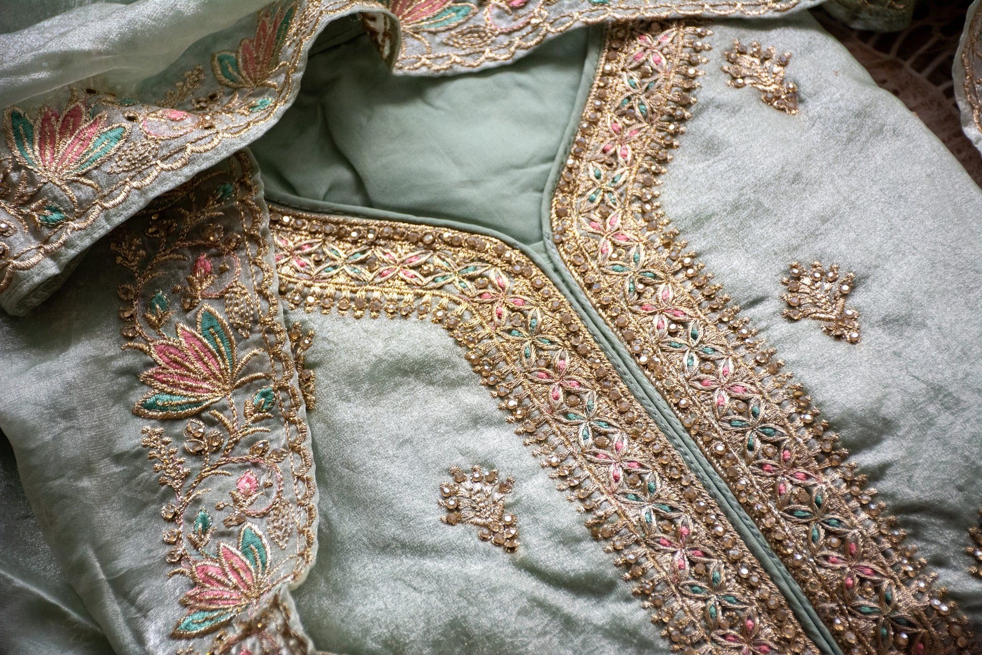 Canton Georgette with Exclusive Zari, Thread & Embroidery Dress