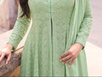 SAYURI AFSANA Yellow Embroidered Readymade Georgette Sharara Suit