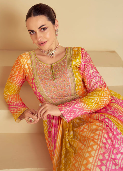 Gulkayra Designer Real Muslin Digital Print Gown with Dupatta