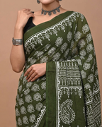 Cream Embroidered Kurta — Red & Green Floral Sleeve Work