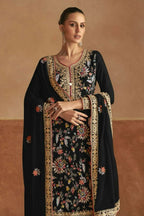 Gulkayra LAHZA Real Chinon Suit with Embroidery Work