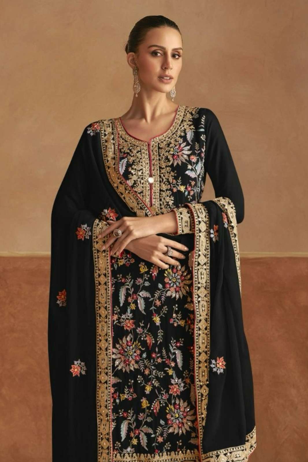 Gulkayra LAHZA Real Chinon Suit with Embroidery Work