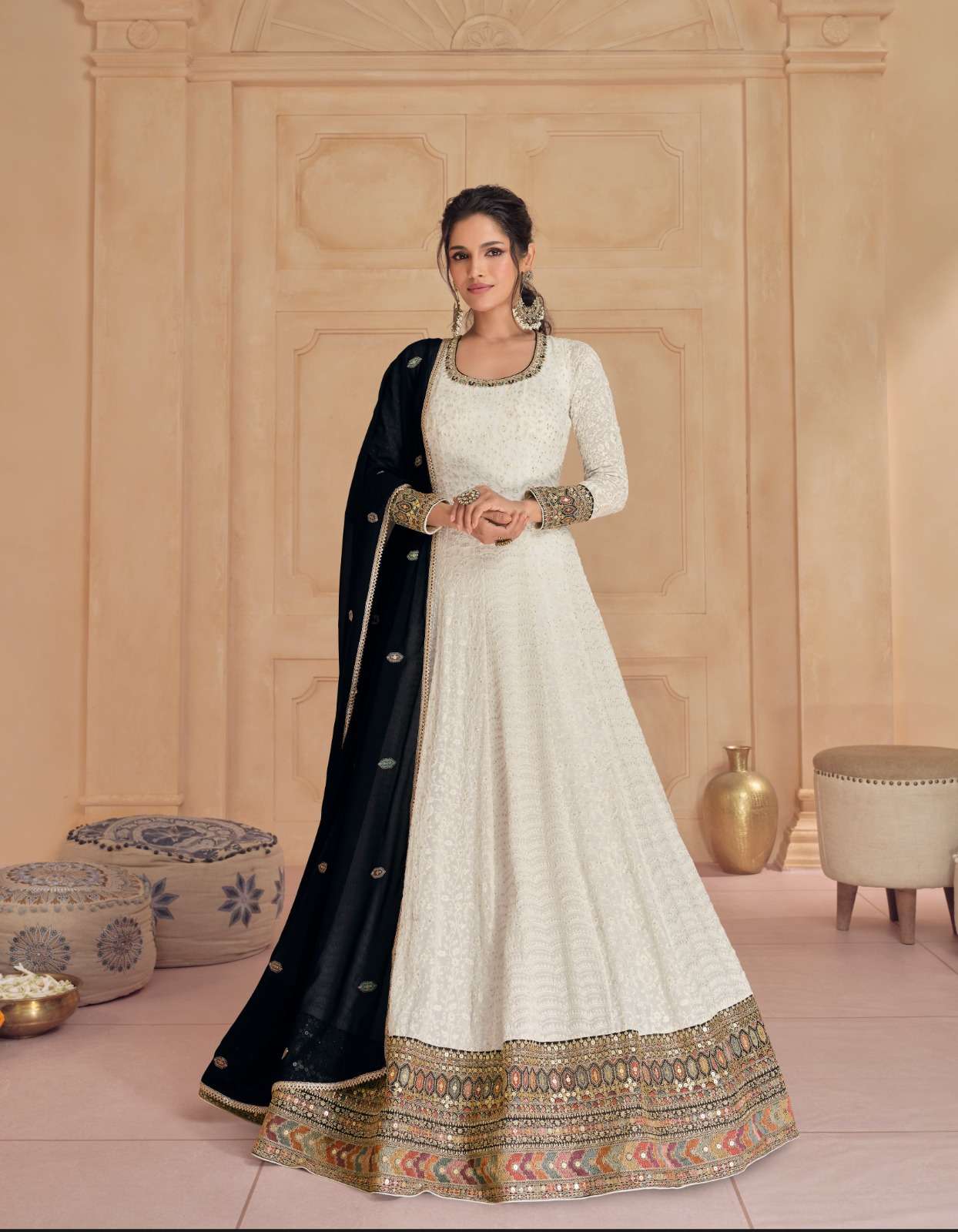 Sayuri Designer- Dastoor design real georgette designer long dress festive collection